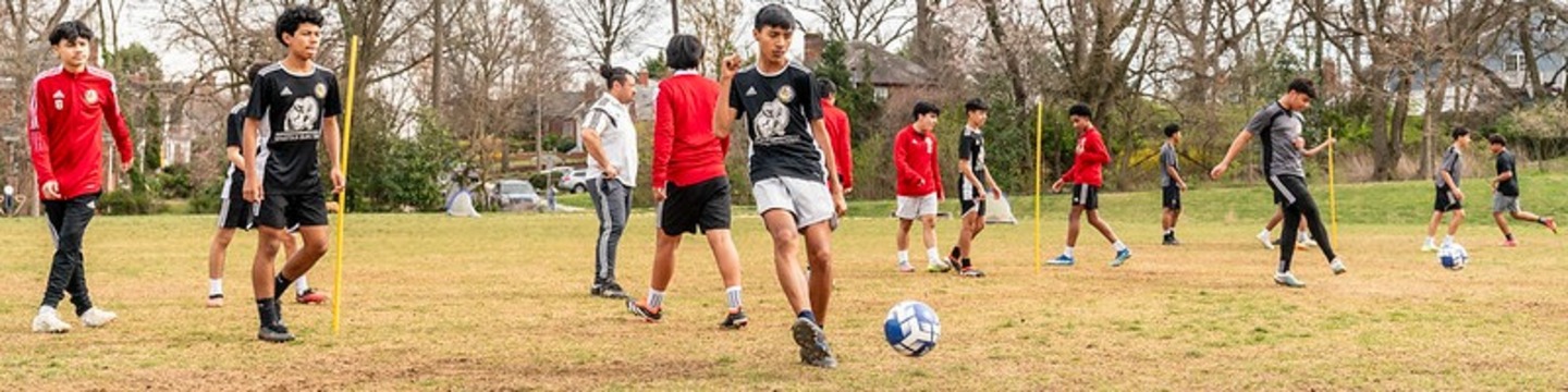 Kids playing soccer