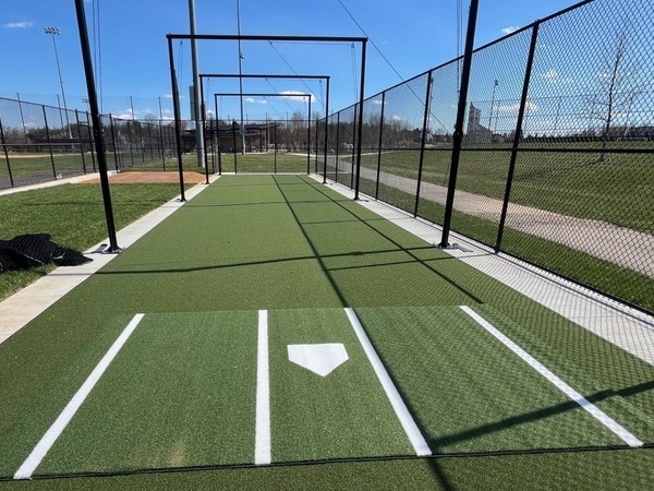 Baseball batting cage.